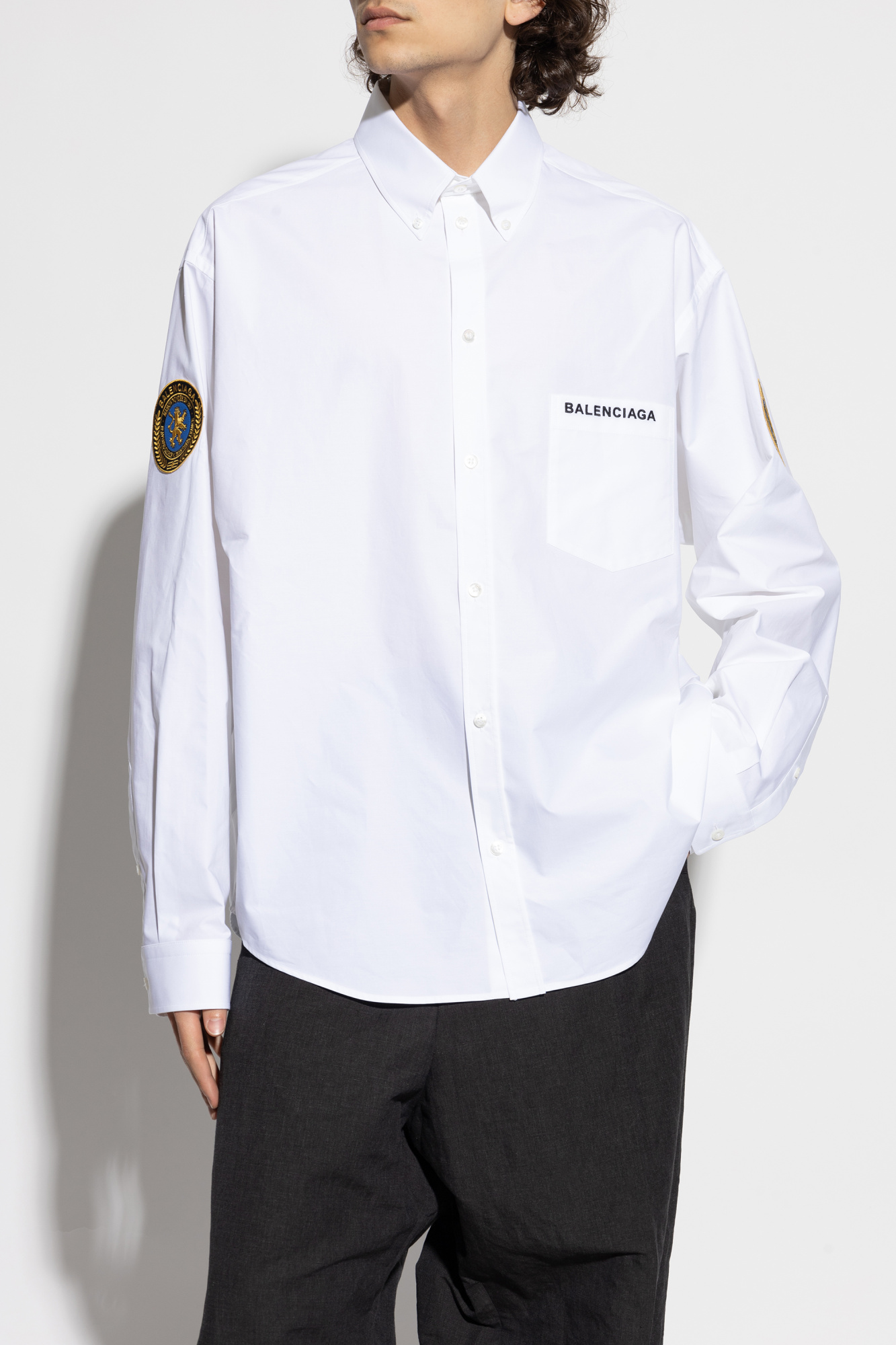 White Shirt with patches Balenciaga - Vitkac AS